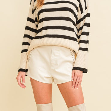 Striped turtleneck pattern sweater