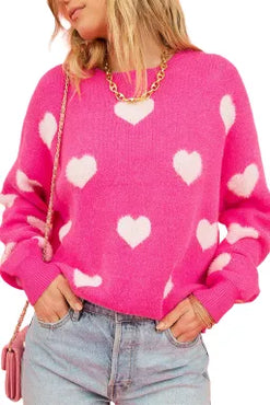 Haute Pink Hearts Sweater