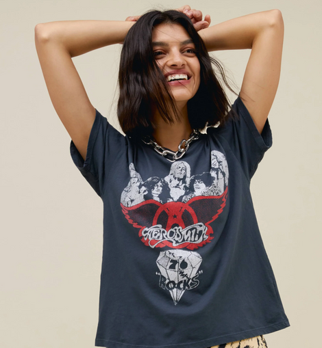 DayDreamer Aerosmith Rocks Cropped Tee
