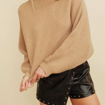 On Trend Cropped Camel Sweater