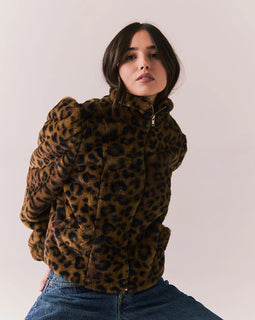 "Make a Statement in Leopard Faux Fur Jacket"
