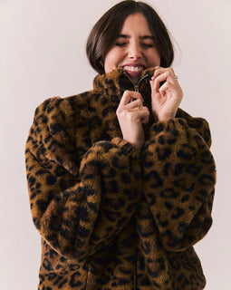 "Make a Statement in Leopard Faux Fur Jacket"