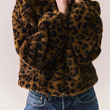 "Make a Statement in Leopard Faux Fur Jacket"