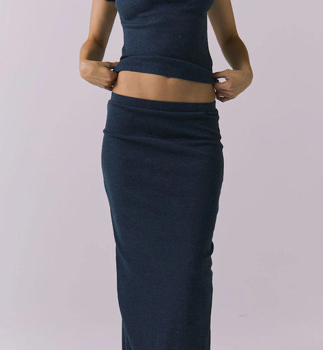 Allure Navy Maxi Skirt