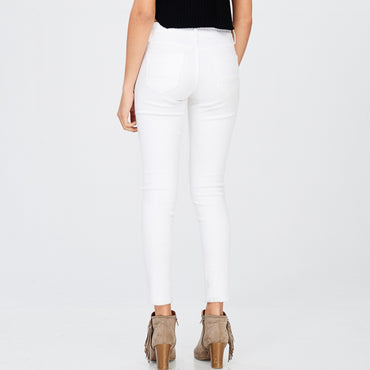 WL motto white denim