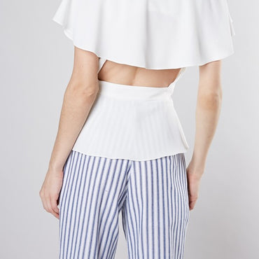 Do Be white wrap top with peek a boo back