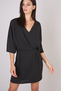 Bridgette Deep v neck wide sleeve dress