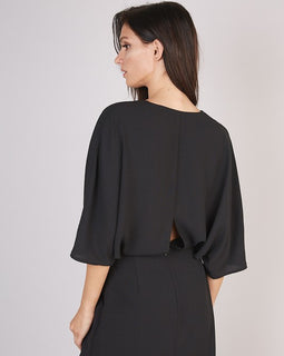 Bridgette Deep v neck wide sleeve dress
