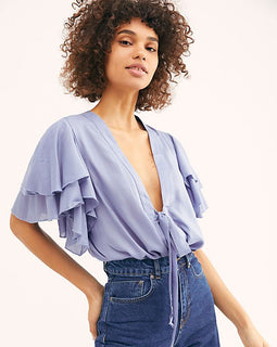 FP ruffle sleeve top/bodysuit