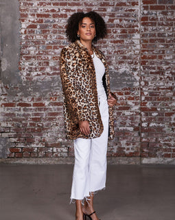 Faux Fur Leopard Coat