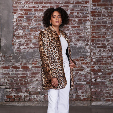 Faux Fur Leopard Coat