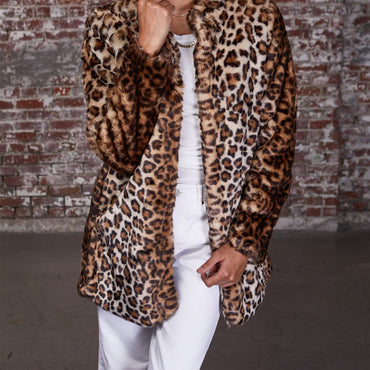Faux Fur Leopard Coat