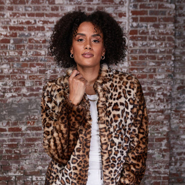 Faux Fur Leopard Coat