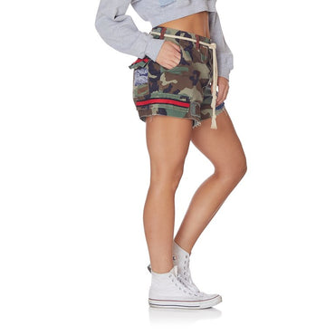 Riley camo patchwork shorts