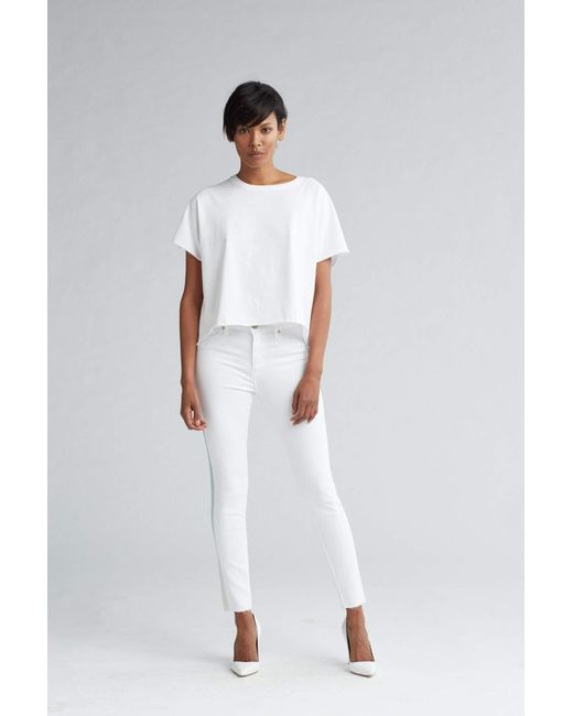 Hudson High Waist Barbara Frayed Hem Skinny Jeans